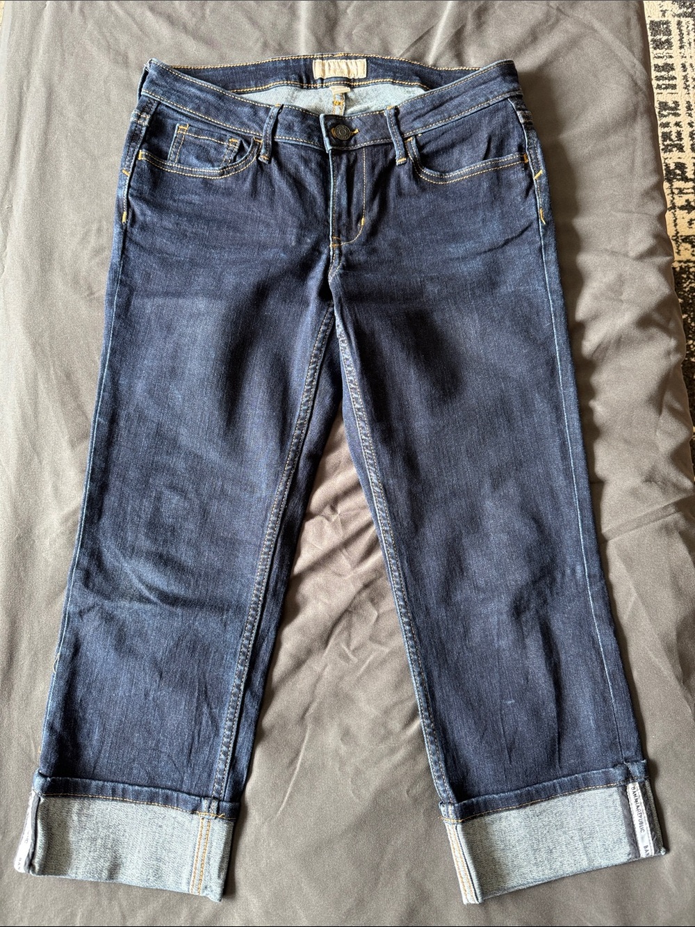 Banana Republic Dark Indigo Cuffed Cropped Jeans